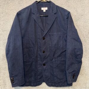 Wallace & Barnes Chore Blazer Unstructured Coat Barn Blazer 40S Mens Blue J Crew
